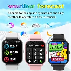 Smart Watch for Men Women (Make/Answer Call), Fitness Tracker with DIY Custom Wallpaper, Heart Rate Sleep Monitor, Weather Forecast, Pedometer, IP68 Waterproof