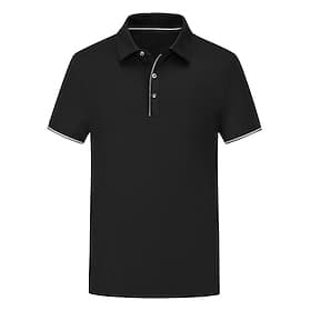 Voor heren Wandelen poloshirt Zwart Korte mouw Kleding Bovenlichaam Golfkleding Kleding Outfits Draag kleding thumbnail 2