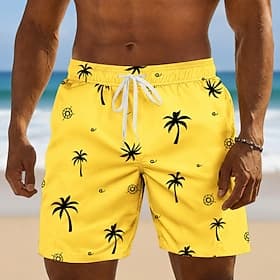 Herren Kokospalme Tropische Pflanzen Badehosen Badeanzüge Badeshorts Boardshorts Mittlere Taille Hawaiianisch Täglich Strandurlaub Seitentaschen Netzfutter Ela thumbnail 9