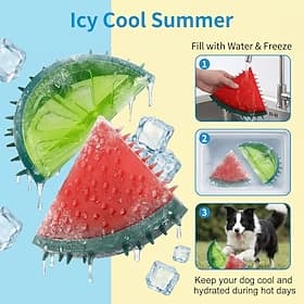 2PCS Freezable Pet Teether Cooling Chew Toy Summer Fruit Lemon Pineapple Watermelon Design Durable Bite-Resistant Dog Cooling Chew Toys for Dogs Teething Toy f