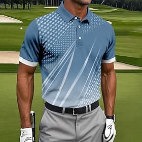 Hombre Geométrico Golf Camisetas polo deportivas Manga Corta Camisas de polo Camisas con cuello Casual Ropa Deportiva Impresión 3D Botones Malla Transpirable P thumbnail 6