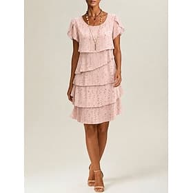 Femmes Robe Longueur Genou Robe en Chiffon Robe Fleurie Élégant Mode Moderne Vacances Soirée Week-end Coupe régulière Fleuri Manche Courte Col ras du cou Bleu thumbnail 2