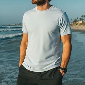Per uomo Maglietta Manica Corta Girocollo Estate Primavera Semplice Casual Atletico Asciugatura Rapida Snello Puro Casuale Quotidiano Sportivo Blu chiaro Nero thumbnail 3