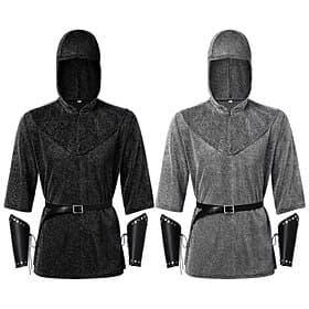 Retro Vintage Medieval Renaissance Armor Shirt Tunic Knight Ritter Crusader Celtic Knight Fancy Dress Men's Viking Halloween Carnival Masquerade Performance St