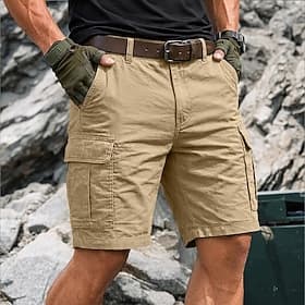 Homme Pantalon cargo Shorts cargo Shorts Short décontracté Avec Poches Taille Élastique Poches multiples Uni Couleur Pleine Court Occasionnel Extérieur Vêtemen