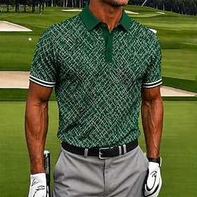 Hombre Geométrico Golf Camisetas polo deportivas Manga Corta Camisas de polo Camisas con cuello Casual Ropa Deportiva Impresión 3D Botones Malla Transpirable P thumbnail 5