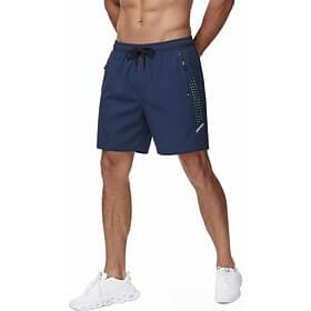 Men's Athletic Shorts Shorts Summer Shorts Casual Shorts Drawstring Pocket Elastic Waist Plain Comfort Quick Dry Knee Length Casual Outdoor Beach Vacation Fash thumbnail 2