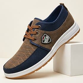 Men's Color Block Lace-Up Sneakers, Lightweight Casual Walking Shoes for Travel, Daily Wear and Weekend Outfits