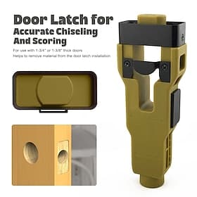 Door Latch Mortise Tool, Precision Scoring and Chiseling Door Latch Installation Kit Fits for 1-3/8' or 1-3/4' Thick Wooden Door, Door Latch Tool for Clean, Pr