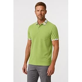 Men's Golf Polo Shirt - Short Sleeve Color Block Pique Polo- Yellow Navy Blue Green