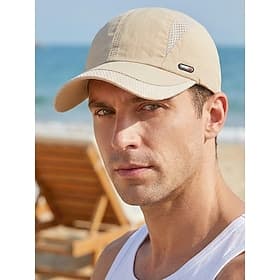 Men's Quick-Dry Polyester Baseball Cap, Multi-Color Breathable Adjustable Sun Hat for Outdoor Fishing, Travel Vacation and Daily Casual Wear