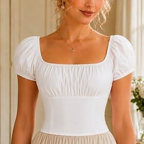 Retro Vintage Victorian Renaissance Blouse / Shirt Puff Balloon Sleeve Gentlewoman Solid Color Floral Print Point Fancy Dress Women's Fantasy Casual Daily Rena
