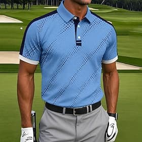 Hombre Geométrico Golf Camisetas polo deportivas Manga Corta Camisas de polo Camisas con cuello Casual Ropa Deportiva Impresión 3D Botones Malla Transpirable P thumbnail 7