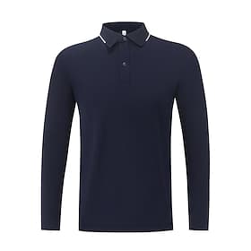 Men's Golf Polo Shirt Navy Long Sleeve Top Golf Attire Clothes Outfits Wear Apparel