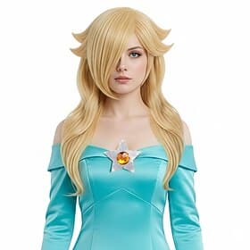 Blonde Princess Wig for Women Girls Costume Cosplay Long Wavy Wig