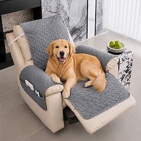 Universal Stretch Recliner Cover for Leather Armchair, Heavy Duty Non-Slip Sofa Slipcover, Washable All-Season Furniture Cushion Guard Protector