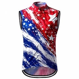 Amerika's 250e verjaardag Voor heren Wielrenvest Wielrenshirt Amerikaans / VS. Mouwloos Fietsen Ves / Mouwloos Shirt Kleding Bovenlichaam met 3 achterzakken Sn