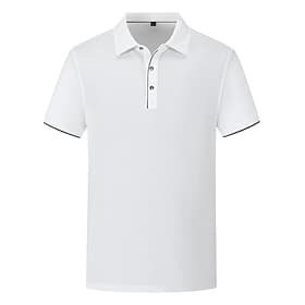 Voor heren Wandelen poloshirt Wit Korte mouw Kleding Bovenlichaam Golfkleding Kleding Outfits Draag kleding thumbnail 2