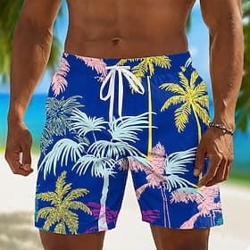 Herren Kokospalme Tropische Pflanzen Badehosen Badeanzüge Badeshorts Boardshorts Mittlere Taille Hawaiianisch Täglich Strandurlaub Seitentaschen Netzfutter Ela thumbnail 13