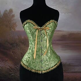 Medieval Renaissance Corset Overbust Corset Noblewoman Jacquard Lace up Floral Fancy Dress Women's Royal Halloween Carnival Renaissance Fair LARP Adults' Corse