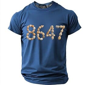 '8647' Seashell Political Protest Anti 47th President Meme Men's Sarcastic Ironic Minimalist T Shirt Graphic Crew Neck Short Sleeve Streetwear Activism Politic