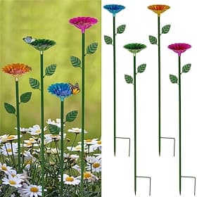 Outdoor Bee Watering Station Metal Bee Water Feeder Multi-function Butterfly Bath Bowl Standing Bee Feeder For Garden Yard Decor