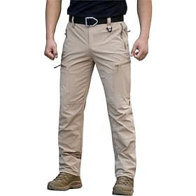 Men's Cargo Pants Trousers Tactical Pants Elastic Waist Multi Pocket Solid Color Windproof Comfort Casual Daily Outdoor Streetwear Stylish Black Army Green Ine