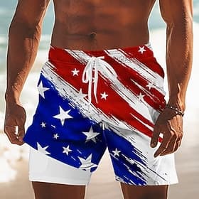 Per uomo 4 luglio, 250° anniversario degli Stati Uniti Bandiera Americana Costumi da bagno Costumi da bagno Pantaloncini da bagno Pantaloncini da Surf Misura d thumbnail 2
