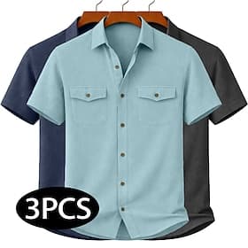 Men's Shirt Casual Shirt Corduroy Shirt Button Up Shirt BlackWhiteLight Blue Light BLueNavy BLueBlack BeigeYellowWhite Army GreenWhiteNavy BLue BrownYellowLigh