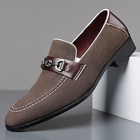 Men's Brown Bit Loafers Slip-On Smart Casual Dress Shoes Soft Comfort Gentleman Footwear for Office Wear, Business Meetings, Banquets and Everyday Formal Style