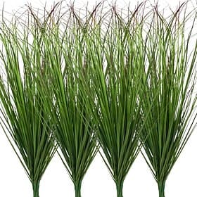 12Pcs Artificial Grass Plants, Faux Shrubs Wheat Grass, Artificial Tall Grass Fake Plants for Outdoor Decor,Artificial Greenery Stems Weed for Room Indoor Home