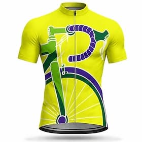 Voor heren Uitslagbescherming Wielrenshirt Abstract Korte mouw Fietsen Shirt Kleding Bovenlichaam met 3 achterzakken UV-bestendig Sneldrogend Met zakken Rits A thumbnail 6