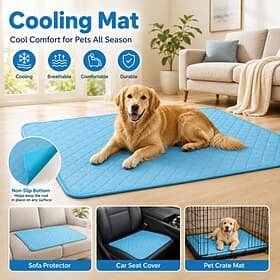 Cooling Mat for Pet Cooling Pad for Dogs and Cats Non Slip Washable Breathable Summer Pet Bed Mat for Sofa Car Seat Crate Floor Indoor Outdoor