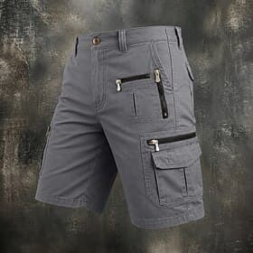 Men's Tactical Cargo Cargo Shorts Shorts Casual Shorts Pocket Elastic Waist Plain Solid Outdoor Knee Length Casual Outdoor Streetwear Fashion Streetwear Khaki