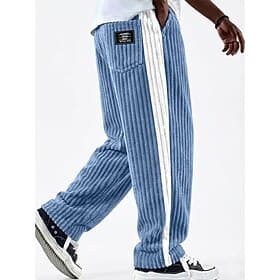 Men's Trousers Corduroy Pants Winter Pants Casual Pants Baggy Pants Drawstring Patchwork Color Block Comfort Full Length Casual Daily Outdoor Fashion Classic S