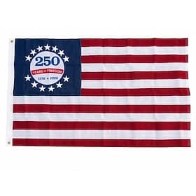 250th Anniversary USA Flag 3x5 Ft, True Double-Sided Embroidered 2026 American Commemorative Flag, 210D Heavy Duty Nylon for Indoor Outdoor