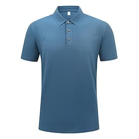 Men's Golf Polo Shirt Peacock Blue Short Sleeve Top Golf Attire Clothes Outfits Wear Apparel
