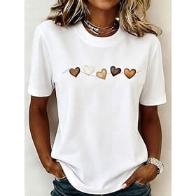 Women's T Shirt Print Graphic Fashion Stylish Classic Short Sleeve Crew Neck Round Neck Regular Tops Casual Daily Sports Blue White Red Green Summer Spring
