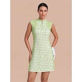 Women's Golf Dress Green Sleeveless Ladies Golf Attire Clothes Outfits Wear Apparel