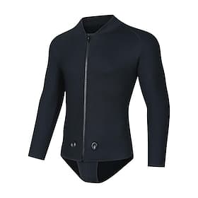 Voor heren Duik pak 3 mm neopreen wetsuittop Thermisch duikjack Effen Rits Aan De Voorzijde Warmte-isolerend Verdikt UV-beschermend Lange mouw Kleding Bovenlic