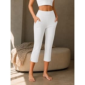 Women's Capri Pants Yoga Pants Leggings Casual Capris High Waist Black White Brown Khaki Summer Spring Fall