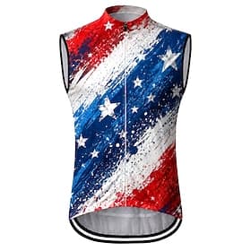 Amerika's 250e verjaardag Voor heren Wielrenvest Wielrenshirt Amerikaans / VS. Nationale vlag Mouwloos Fietsen Ves / Mouwloos Shirt Kleding Bovenlichaam met 3 thumbnail 2
