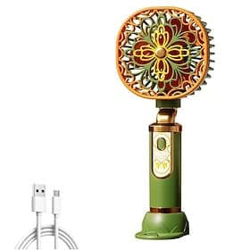 3 in 1 Retro Portable Handheld Fan Desk Fan with Phone Holder, 3 Speeds 1200mAh Rechargeable Mini Personal Fan, Travel Essentials for Beach Vacation