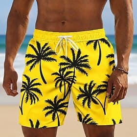 Herren Kokospalme Tropische Pflanzen Badehosen Badeanzüge Badeshorts Boardshorts Mittlere Taille Hawaiianisch Täglich Strandurlaub Seitentaschen Netzfutter Ela thumbnail 8