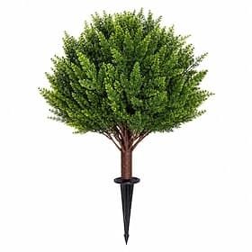 24 Artificial Cypress Topiary Outdoor Plants with Spike, Faux Cedar Landscape Tree, UV Resistant Fake Shrubs for Front Porch, Patio, Garden, Yard, Front Door D