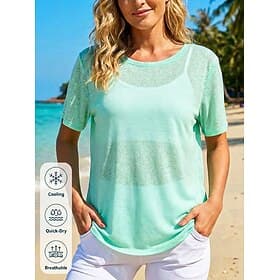 Women's Quick Dry Short Sleeve T Shirt Tee Cool Feeling Moisture Wicking Tops