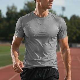 Men's T Shirt Tee Top Short Sleeve Crew Neck Summer Spring Plain Casual Athletic Quick Dry Slim Casual Daily Sports Black White Gray Top Tee for Men