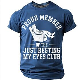 Father's Day Men's Men's Just Resting My Eyes T-Shirt, Funny Nap Dad Joke Tee Gift for Dad Grandpa Husband