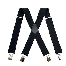 Men's 4-Clip X-Style Suspenders Elastic Adjustable Braces for Pants (5cm Wide) Durable Metal Clips for Casual, Formal, Outdoor Wear