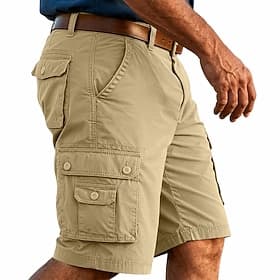Voor heren Lichtgewicht cargoshorts Comfortabele taille Korte broek Casual korte broek Snel Drogend Meerdere zakken Effen Knielengte Casual Buiten Streetwear M thumbnail 2